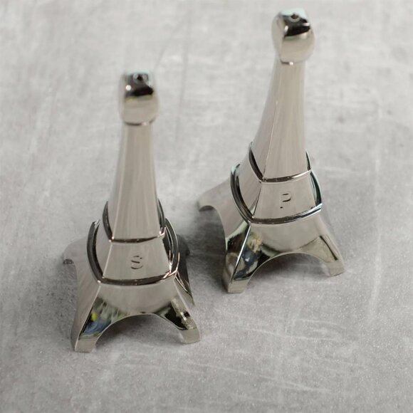 Silver Eiffel Tower Salt and Pepper Shakers